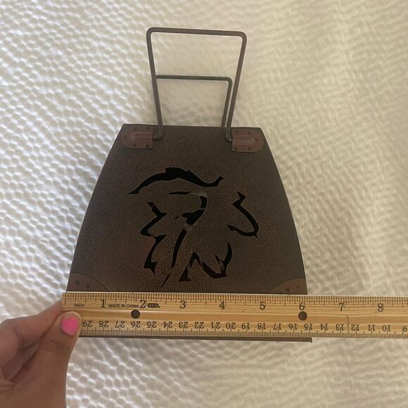 Vintage Rustic Metal Candle Lantern Home Decor Hunting Leaf Purse tea lamp - Picture 6 of 10